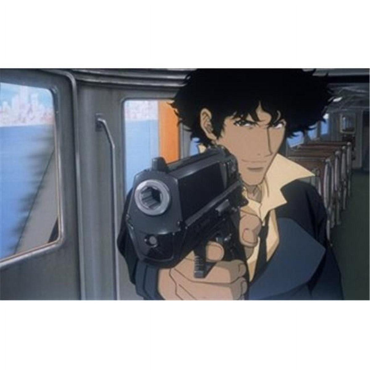 Cowboy Bebop Movie Poster 10x8 Print featuring Spike Spiegel and crew.