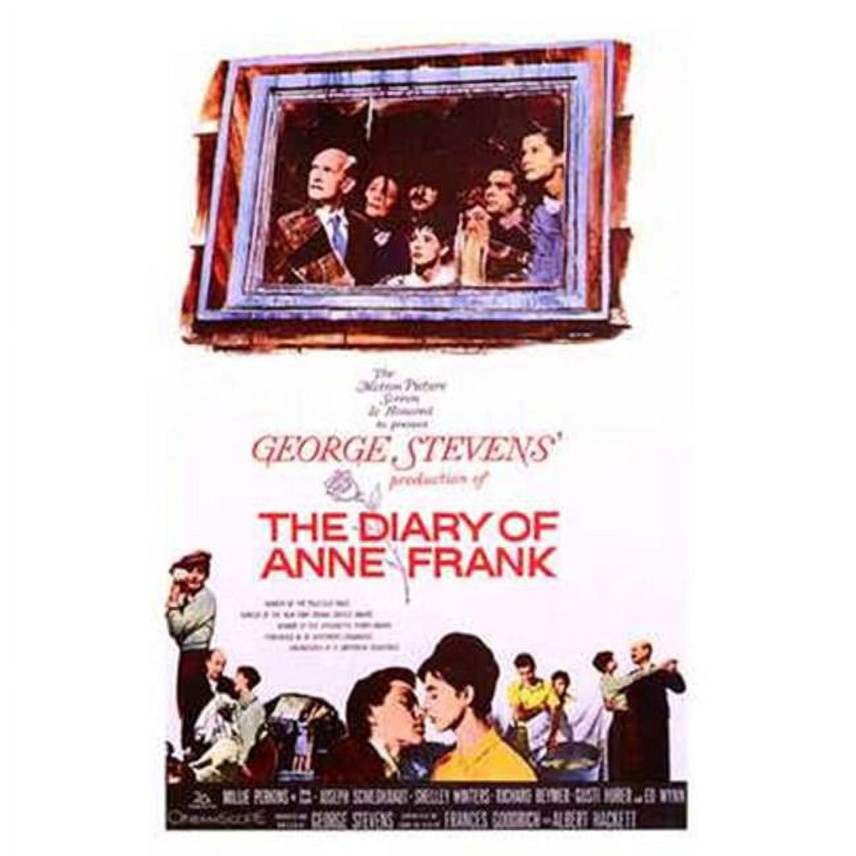 Diary of Anne Frank Movie Poster 11x17 print displayed on a wall.