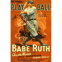 Babe Ruth Play Ball movie poster print in 11x17 size.
