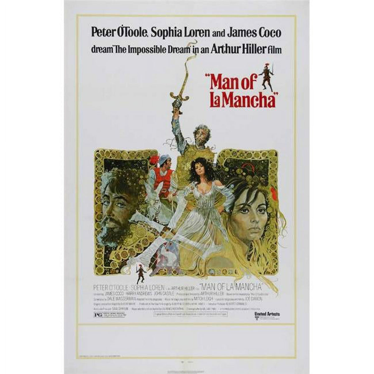 Man of La Mancha Movie Poster Print in 27x40 size.