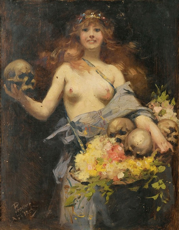 The Flower Vendor 1882 art print by Victor Emile Prouvé, vibrant and detailed poster.