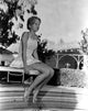 Hayley Mills sitting in a printed dress photo print