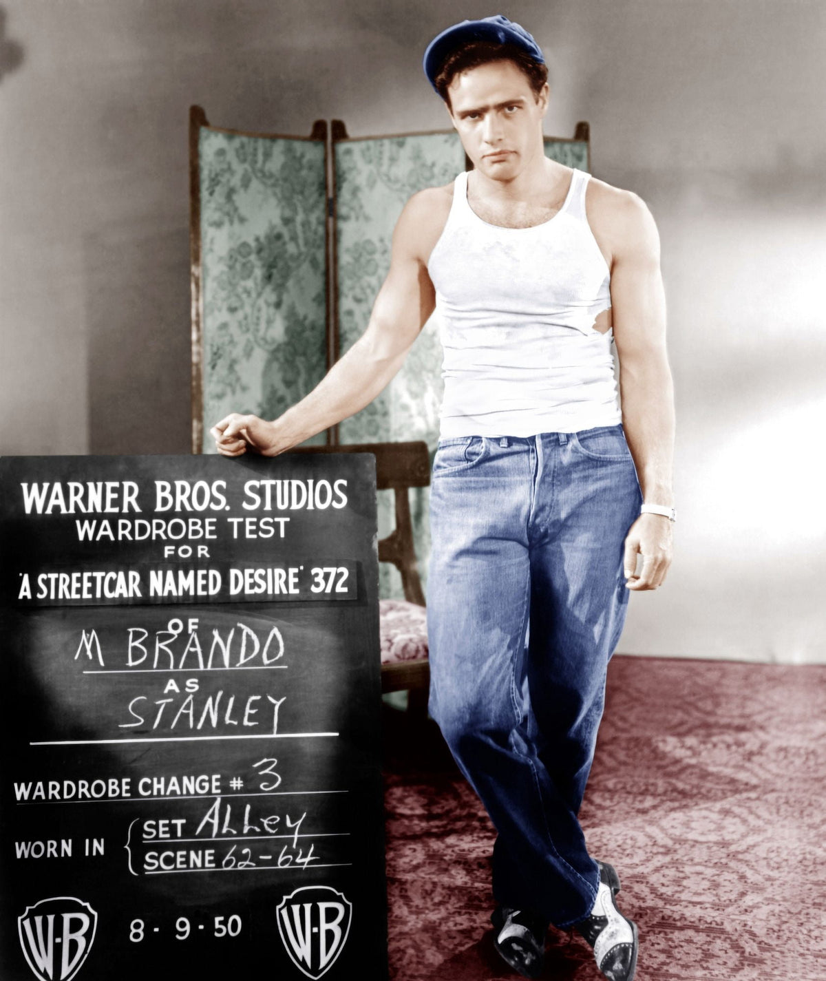 Marlon Brando wardrobe test photo print from A Streetcar Named Desire 1951