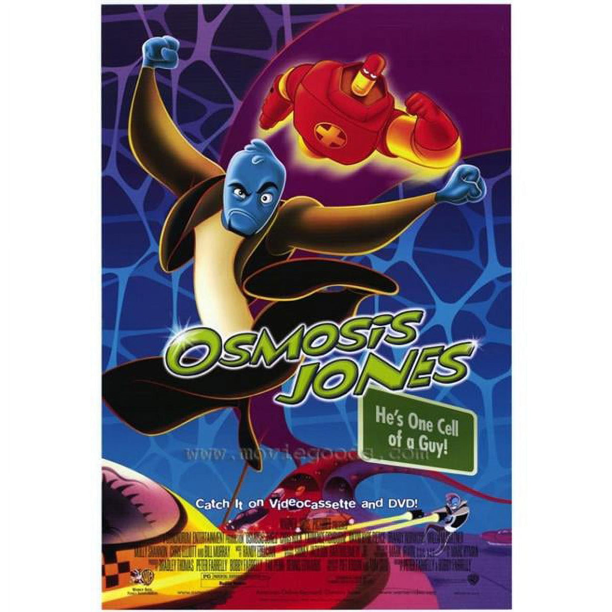 Osmosis Jones Movie Poster Print featuring animated characters and vibrant colors.