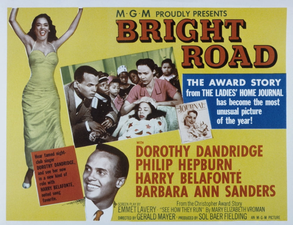 Bright Road movie poster featuring Dorothy Dandridge and Harry Belafonte from the classic 1953 film.