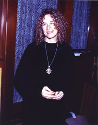 Carole King posed in an elegant black dress photo print