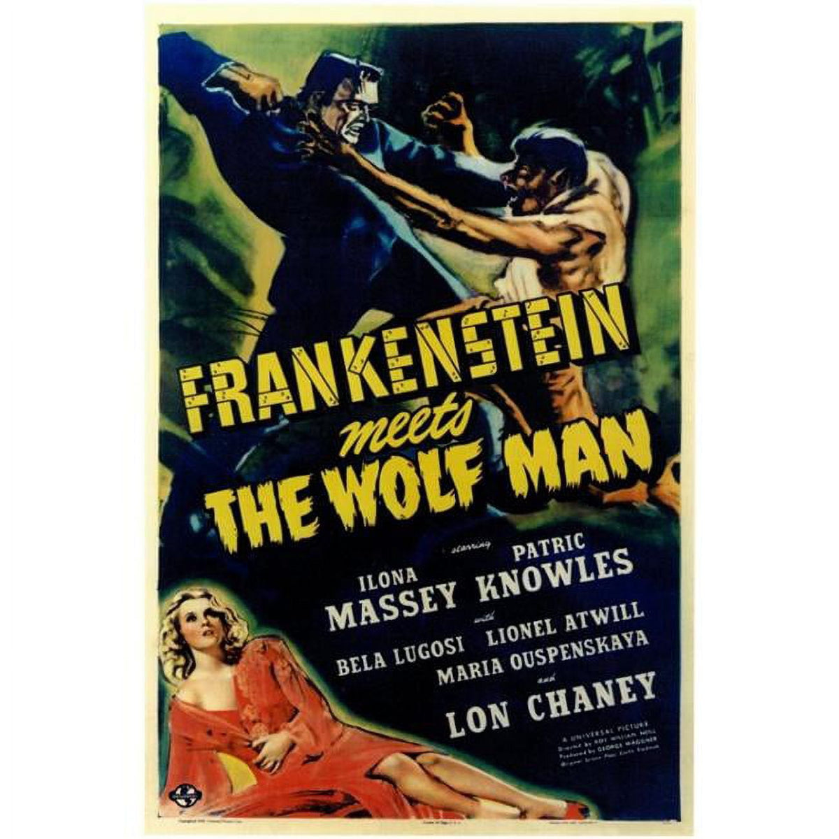 Frankenstein Meets the Wolfman Movie Poster 11x17
