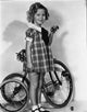 Shirley Temple vintage photo print with tricycle, 8x10.