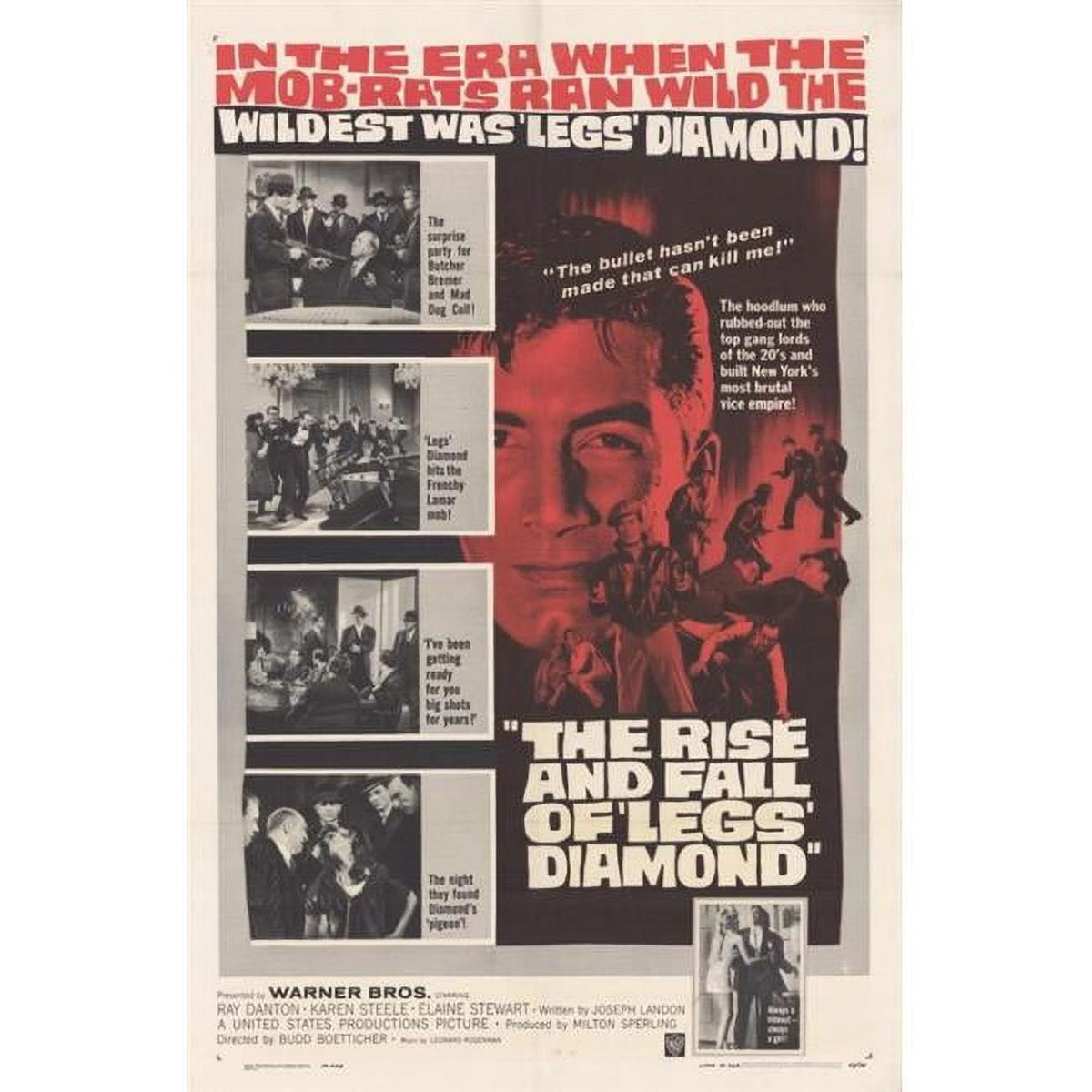 'The Rise and Fall of Legs Diamond' movie poster print showcasing classic cinema art.