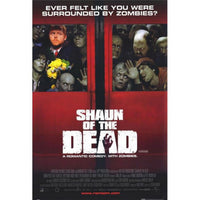 Shaun of the Dead Movie Poster Print featuring iconic characters in a zombie comedy scene.