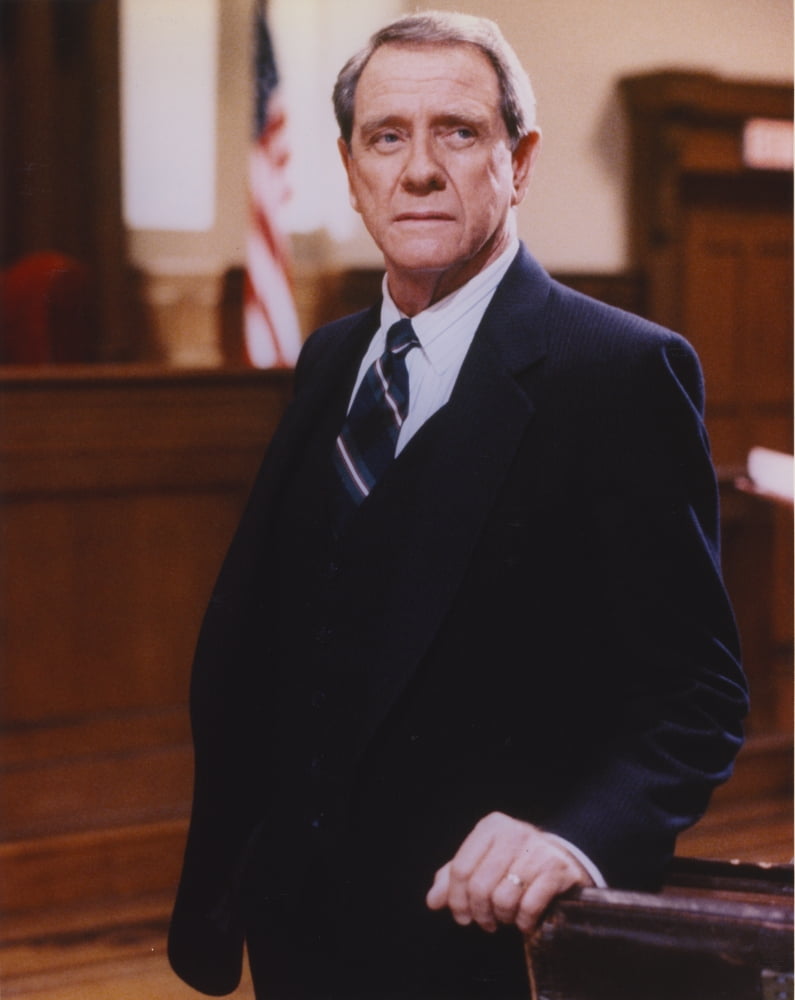 Richard Crenna posed in black suit and tie photo print