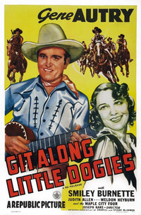 Git Along Little Dogies 1937 Movie Masterprint Poster featuring Gene Autry and Judith Allen