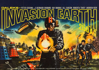 Daleks' Invasion Earth: 2150 A.D. movie poster print featuring iconic sci-fi imagery.