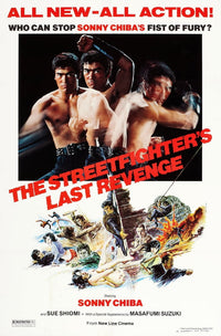 The Streetfighter's Last Revenge movie poster print featuring Sonny Chiba.