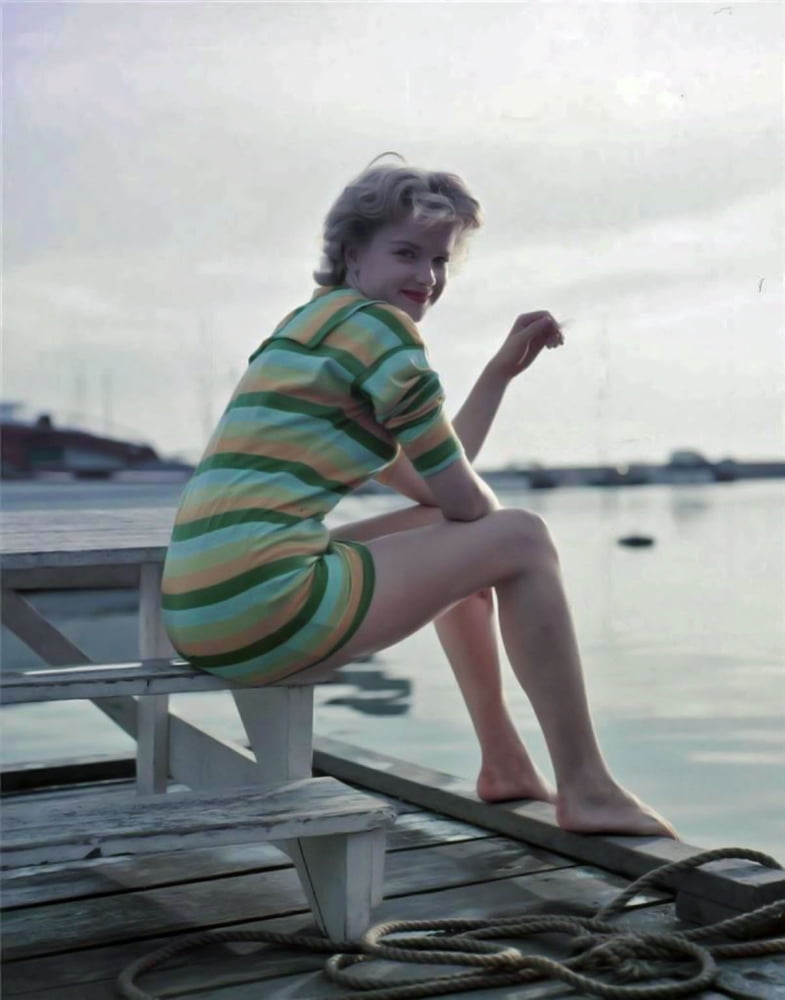 Anne Francis Picnic Table Photo Print - Vintage Cinema Decor