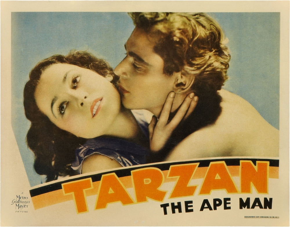 Tarzan The Ape Man Movie Masterprint Poster featuring Maureen O'Sullivan and Johnny Weissmuller.