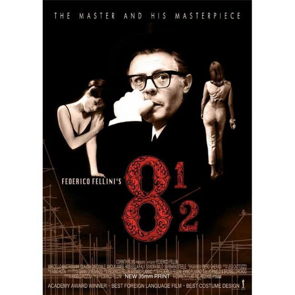 Federico Fellini's 8½ movie poster print in 27 x 40 size.