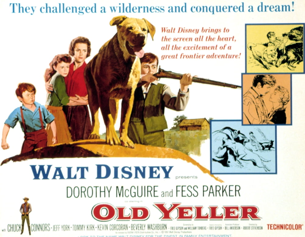 Old Yeller Movie Masterprint Poster featuring Kevin Corcoran and cast