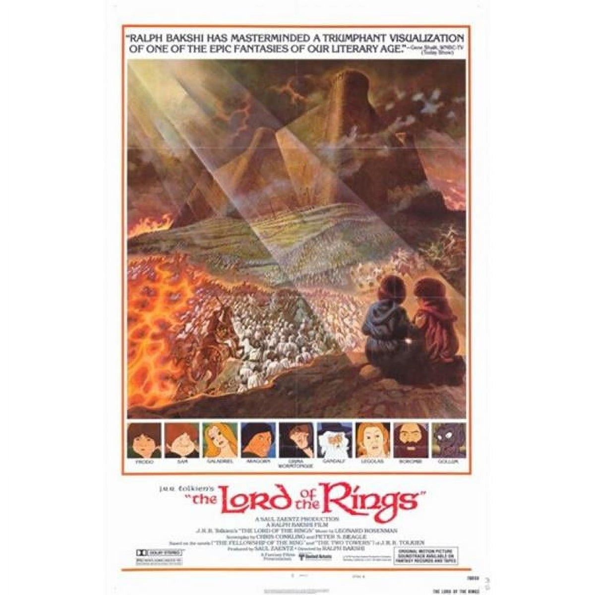 Lord of the Rings Animated Style E Movie Poster 11x17 print.