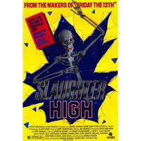 Slaughter High Movie Poster Print showcasing vintage horror film art.
