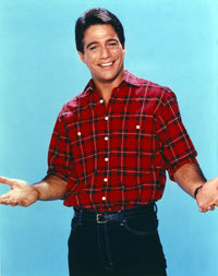 Tony Danza posed in checkered polo photo print.