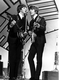 George Harrison and Paul McCartney live performance photo print