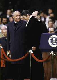 Ronald Reagan and Mikhail Gorbachev historical photo print