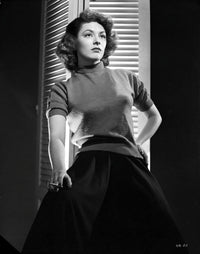 Ruth Roman portrait photo print in fit dress, classic Hollywood style.