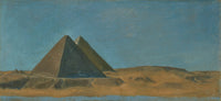 Les Grandes Pyramides Egypt poster print by Jean Lecomte du Noué, showcasing majestic pyramids.
