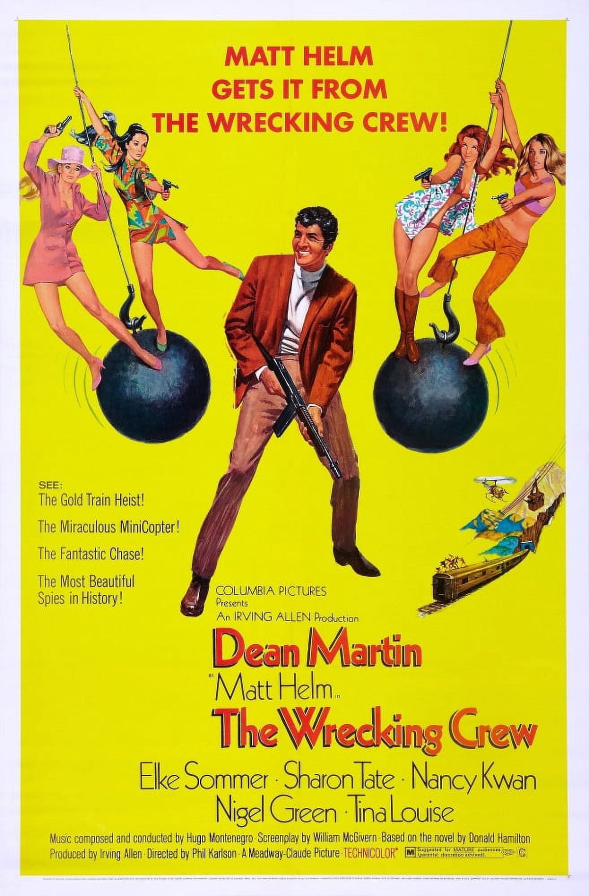 The Wrecking Crew movie poster print featuring Dean Martin, 1969 classic film
