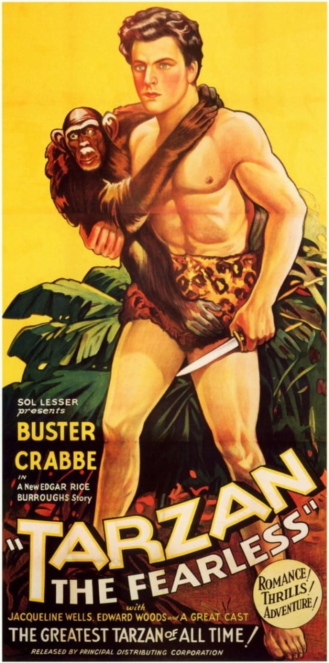 Tarzan the Fearless Movie Poster 11x17 print featuring Tarzan in action.