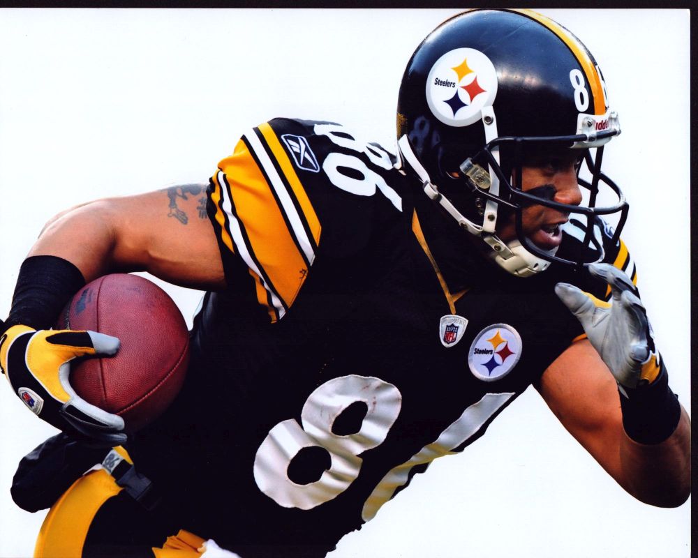 Hines Ward Pittsburgh Steelers action photo print, 8 x 10.