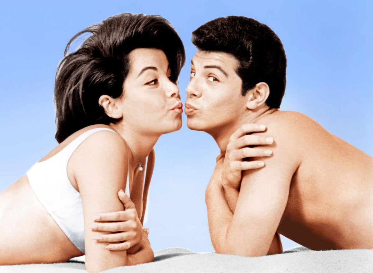 Beach Party photo print featuring Annette Funicello and Frankie Avalon from the 1963 film.