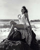 Ava Gardner Rocks at The Beach Photo Print in Vintage Style