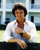 Patrick Duffy smiling portrait photo print in white long sleeves