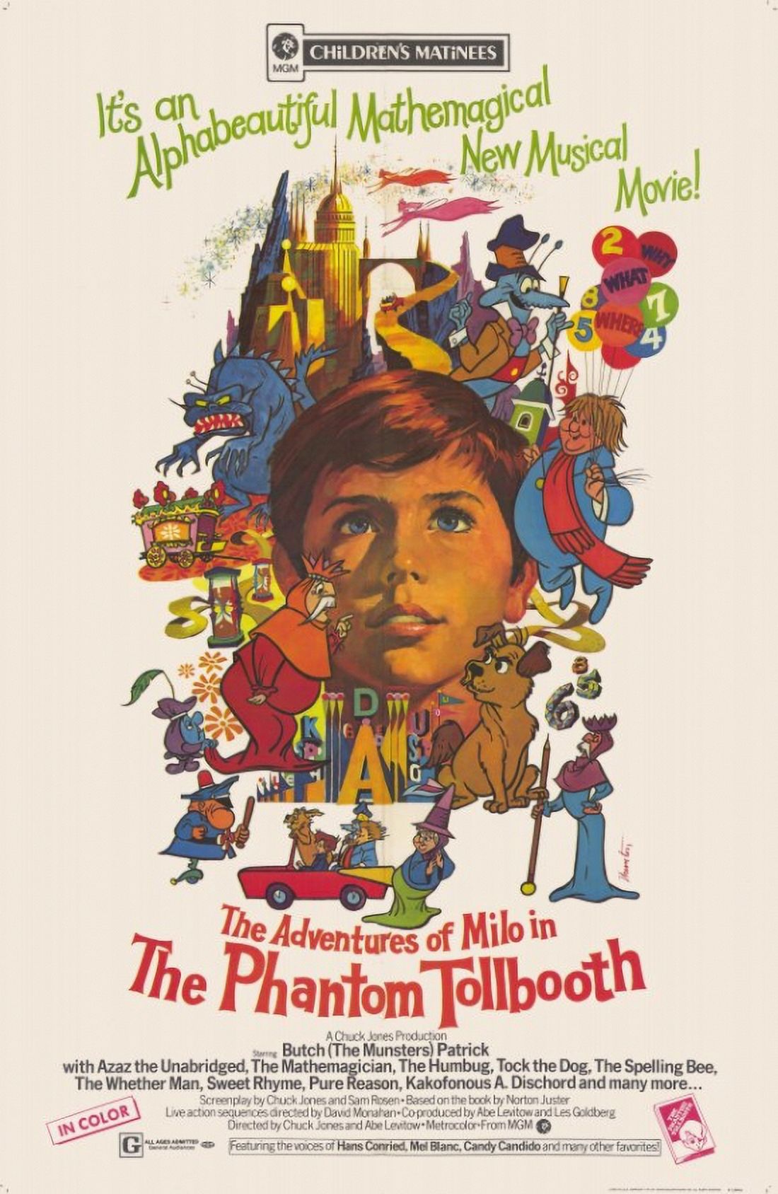 Phantom Tollbooth movie poster in 11x17 size featuring vibrant artwork.