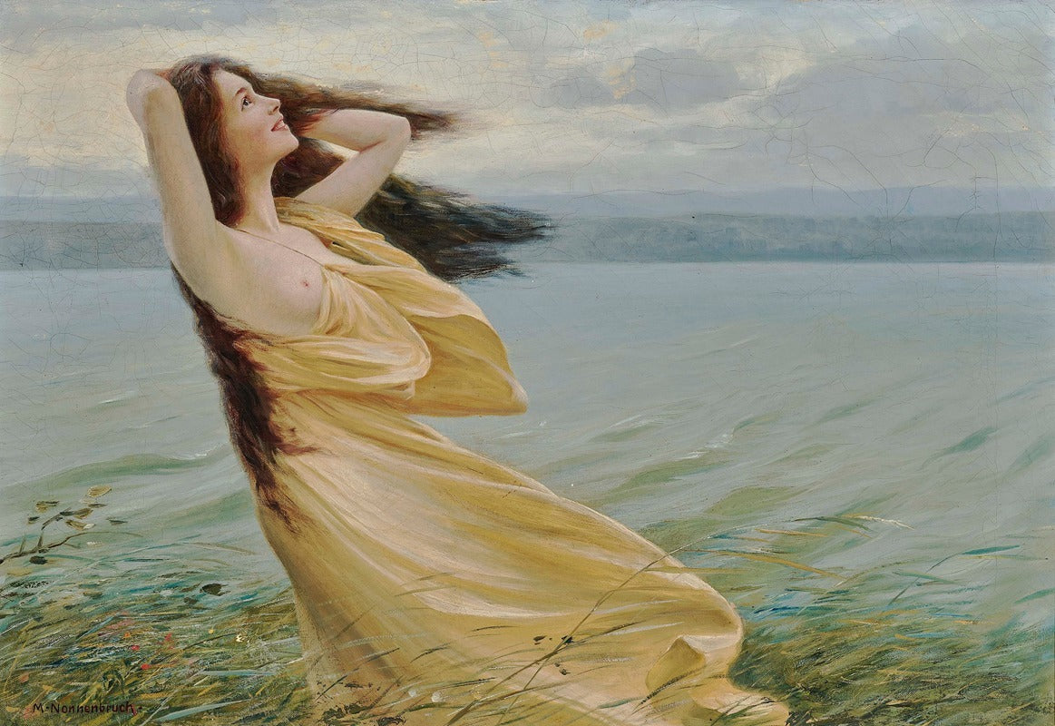 Young Woman by the Water Art Print by Max Nonnenbruch
