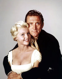 Carol Lynley with Kirk Douglas photo print, classic Hollywood duo.