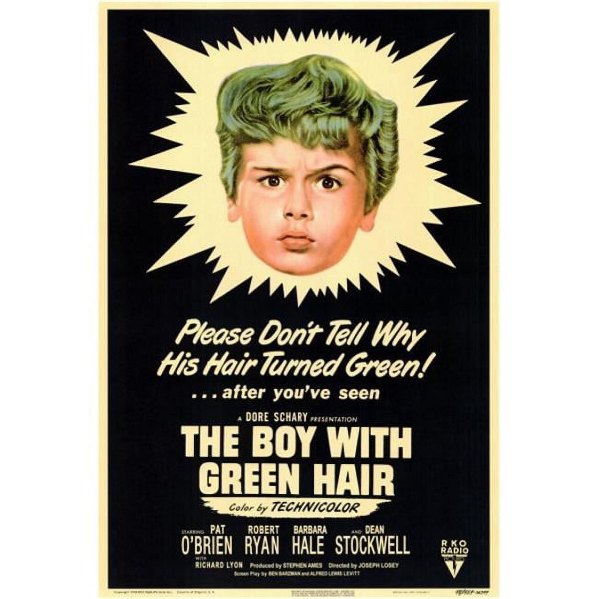 The Boy with the Green Hair movie poster print, 27x40, vibrant colors.
