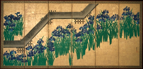 Irises at Yatsuhashi Art Print by Ogata Korin - 8x10