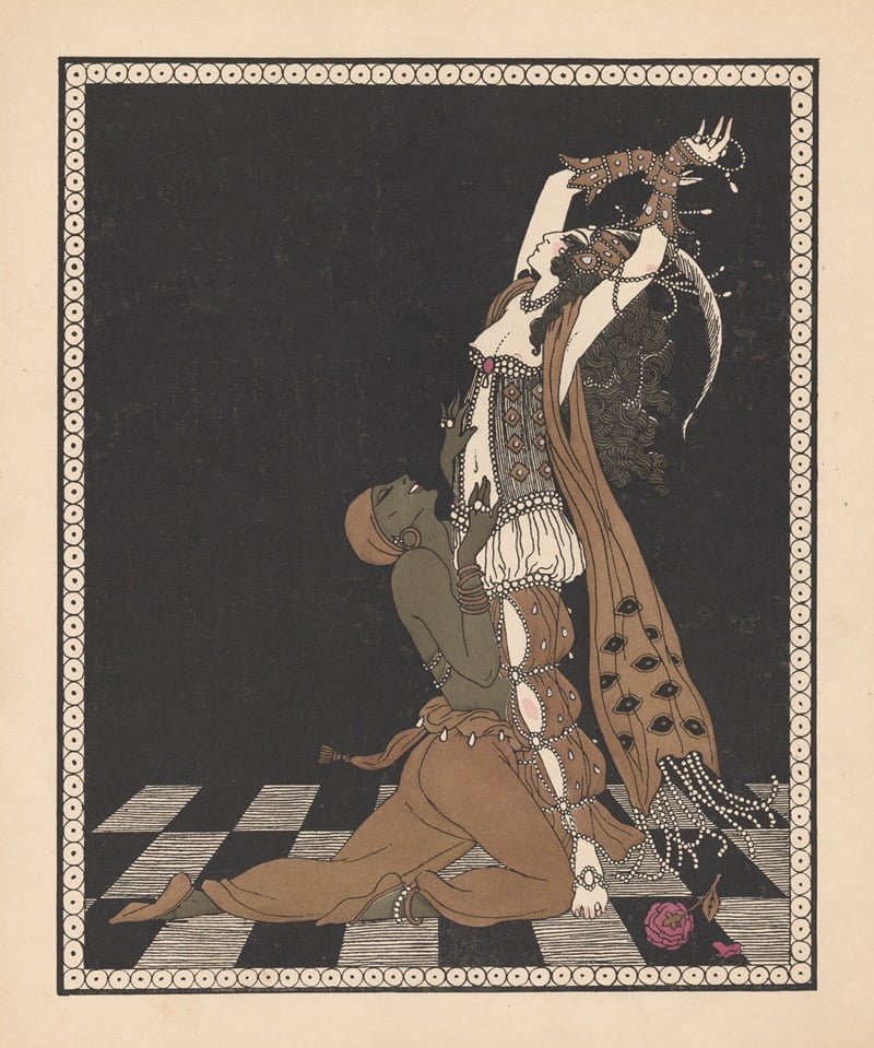 Vaslav Nijinsky and Ida Rubinstein in Schéhérazade art print by George Barbier