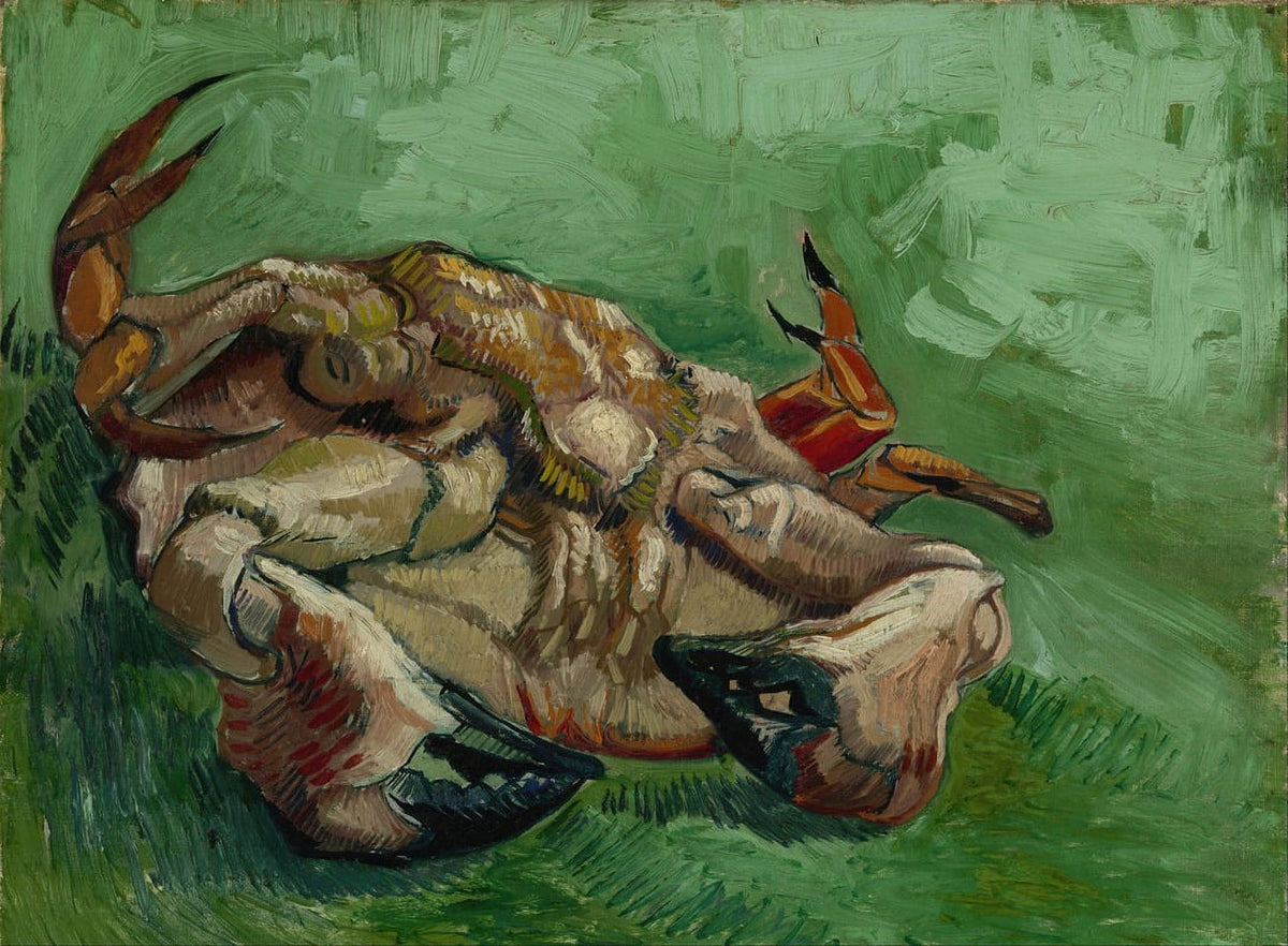 A Crab on Its Back fine art print by Vincent van Gogh, vibrant colors, nature scene.