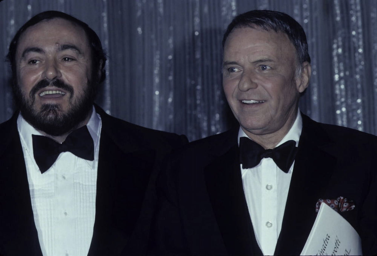 Photo print of Frank Sinatra and Luciano Pavarotti at an event