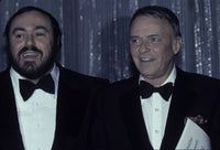 Photo print of Frank Sinatra and Luciano Pavarotti at an event