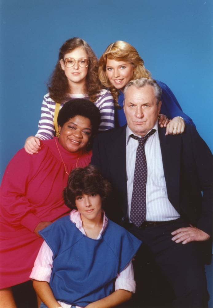 Nell Carter Family Portrait Photo Print on blue background