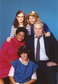 Nell Carter Family Portrait Photo Print on blue background