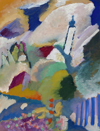 Murnau with Church I Art Print by Wassily Kandinsky, vibrant abstract artwork.