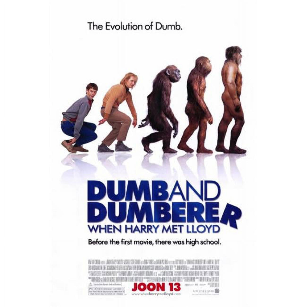 Dumb and Dumberer movie poster print featuring Harry and Lloyd in a comedic scene.