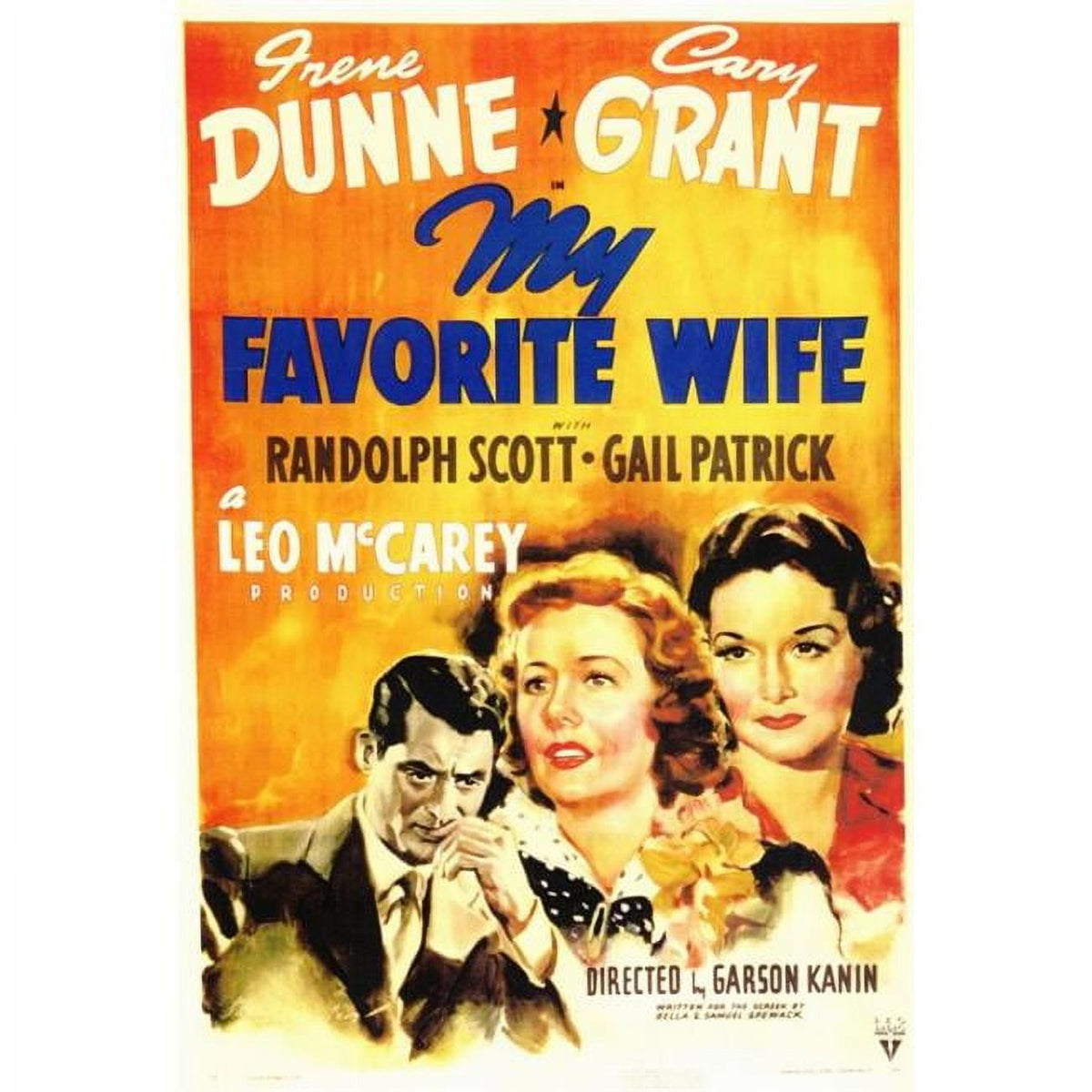 My Favorite Wife movie poster print showcasing classic Hollywood romance.