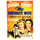 My Favorite Wife movie poster print showcasing classic Hollywood romance.